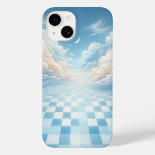 Capa de telefone Céu Xadrez Azul Surreal - Sonhado
