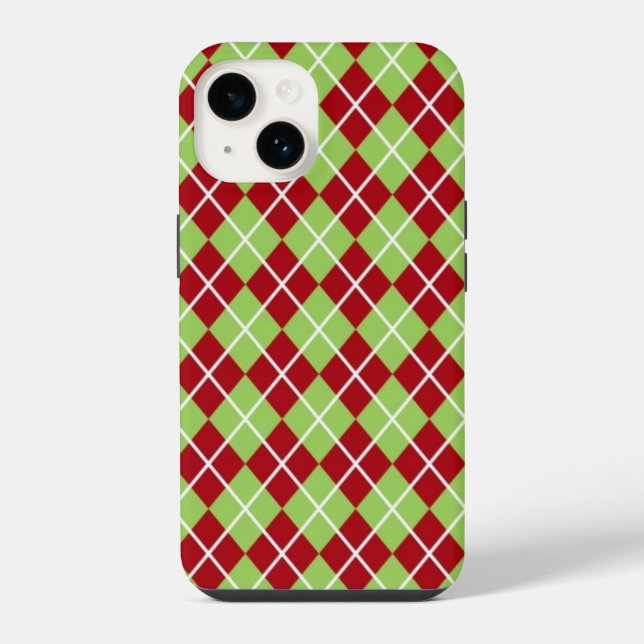 Capa de Telefone Christmas Argyles (Verso)