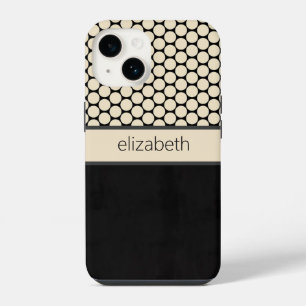 Capa de telefone com bolinhas pretas personalizada