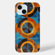 Capa de Telefone com Círculos Geométricos Retrô em