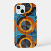 Capa de Telefone com Círculos Geométricos Retrô em