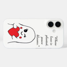Capa de telefone com citação de amor de jardim.