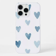 Capa de telefone com coração em aquarela azul