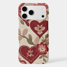 Capa de telefone com coração floral vintage – esti