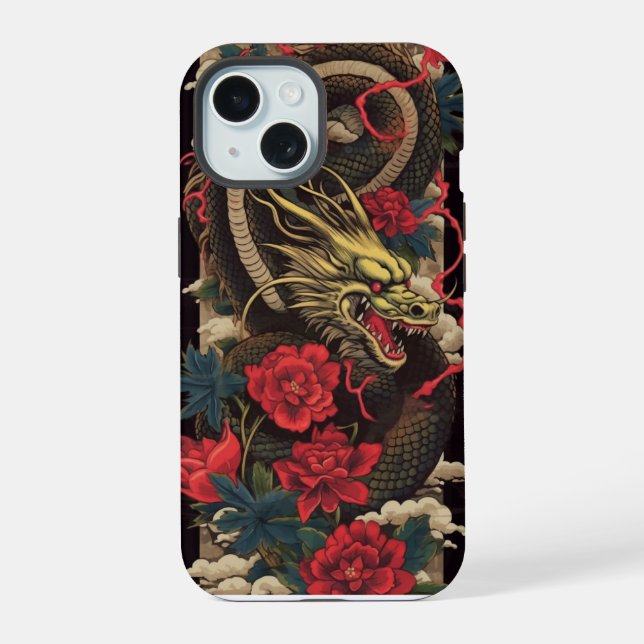 Capa de telefone com dragão japonês (Verso)
