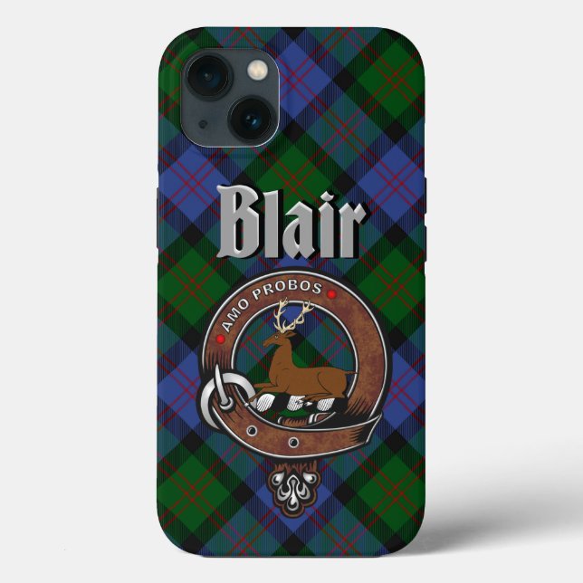 Capa de Telefone com Emblema e Tartan do Clã Blair (Verso)