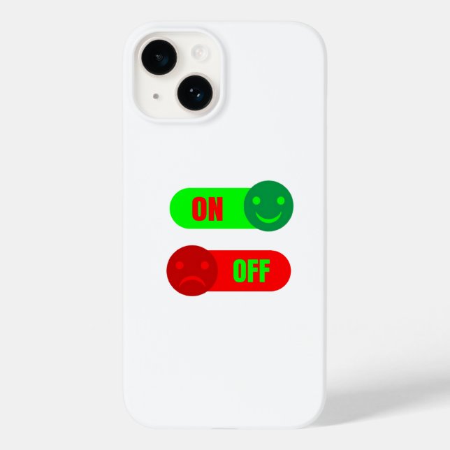 Capa de telefone com emoji de humor On Off (Verso)