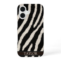 Capa de telefone com estampa de zebra e nome perso