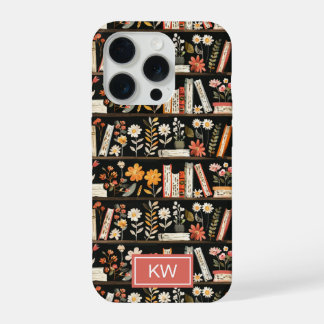 Capa de telefone com estante de livros florais per