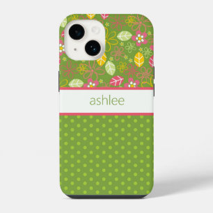 Capa de telefone com flores personalizadas e bolin