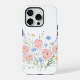 Capa de telefone com flores silvestres Cottagecore