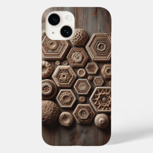 Capa de telefone com formas geométricas tecidas ar