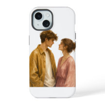 Capa de telefone com ilustração de casal estética