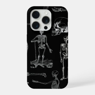 Capa de telefone com ilustração de esqueleto vinta