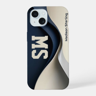 Capa de telefone com onda abstrata em azul marinho