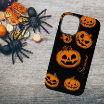 Capa de Telefone com Padrão de Abóbora de Hallowee