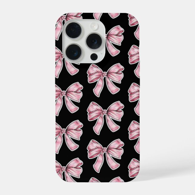 Capa de Telefone com Padrão de Laço Rosa (Verso)