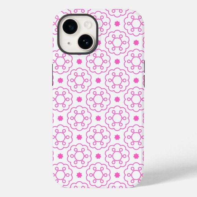 Capa de telefone com padrão moderno "Floral Geomét (Verso)