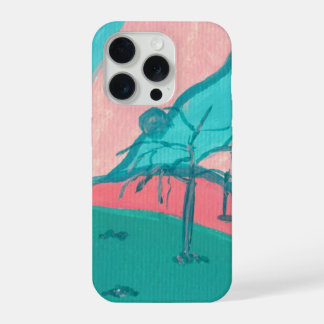 Capa de telefone com paisagem minimalista rosa e v