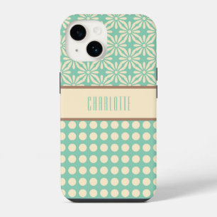 Capa de Telefone com Pontos e Flores Personalizado