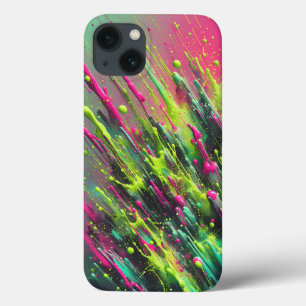 Capa de Telefone com Salpicos de Tinta Neon Dinâmi