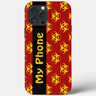 Capa de telefone com símbolo de risco biológico ve