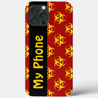 Capa de telefone com símbolo de risco biológico ve