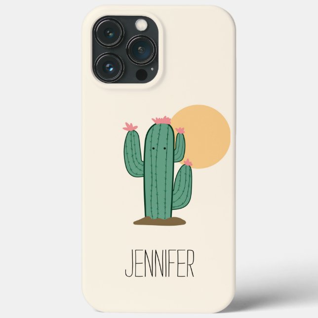 Capa de telefone com tema de cacto Saguaro fofo (Verso)