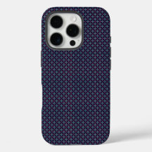 Capa de telefone com um padrão geométrico azul e r