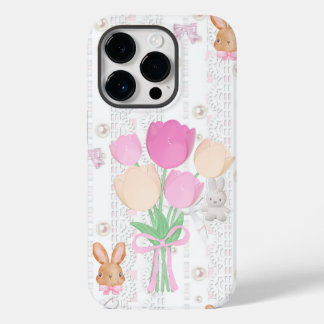 Capa de telefone Coquette Bunny – Branco e floral