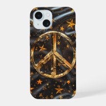 Capa de telefone Cósmica de Símbolo de Paz Dourada