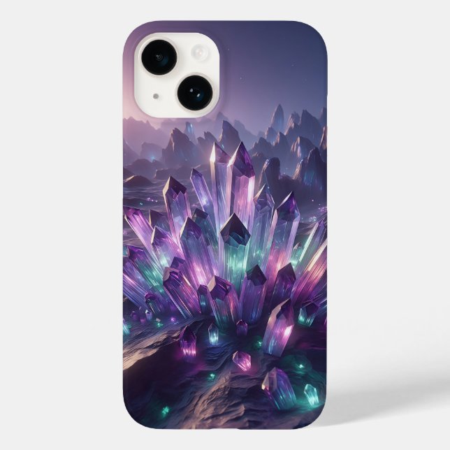 Capa de Telefone Cristal Cluster Roxo Luminoso - M (Verso)