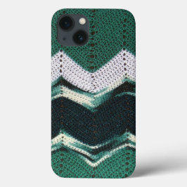 Capa de telefone - Crocheted Chevron em Verde
