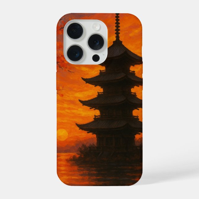 Capa de telefone da Pagode do Pôr do Sol no Vietnã (Verso)