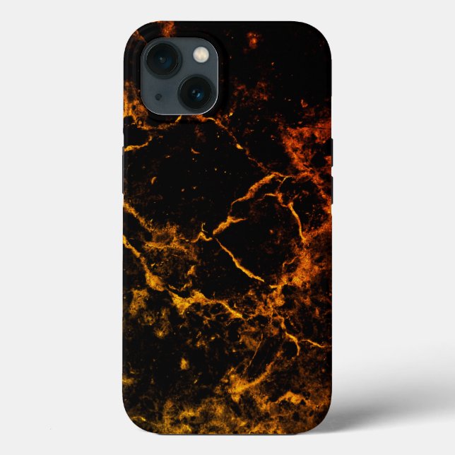 Capa de telefone de Abstrato de Lava Molten Preto  (Verso)