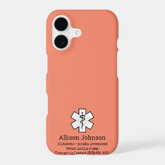 Capa de telefone de Alerta Médico Personalizado