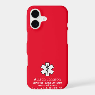 Capa de telefone de Alerta Médico Personalizado