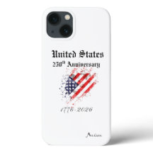 Capa de telefone de aniversário de 250 anos dos EU