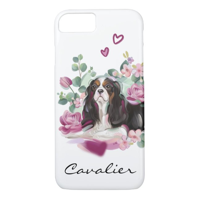 capa de telefone de arte Cavalier| floral rosa| tr