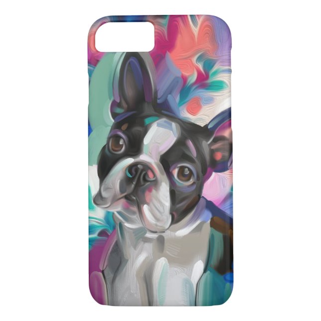 Capa de telefone de Arte 'Joy' de Boston Terrier D (Verso)