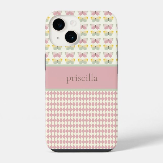Capa de telefone de Borboletas Personalizadas (Verso)