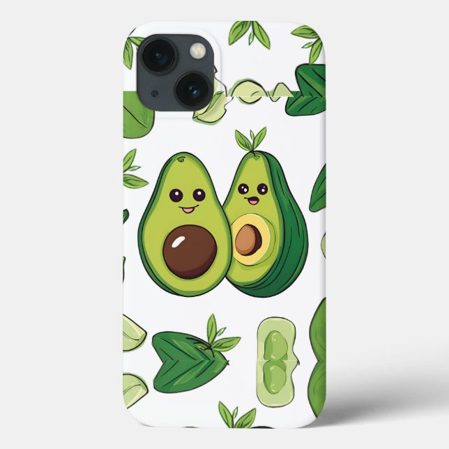 Capa de telefone de Casal Avocado | Funny Kawaii F (Verso)