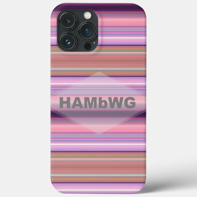 Capa de telefone de célula HAMbWG com faixas rosa (Verso)
