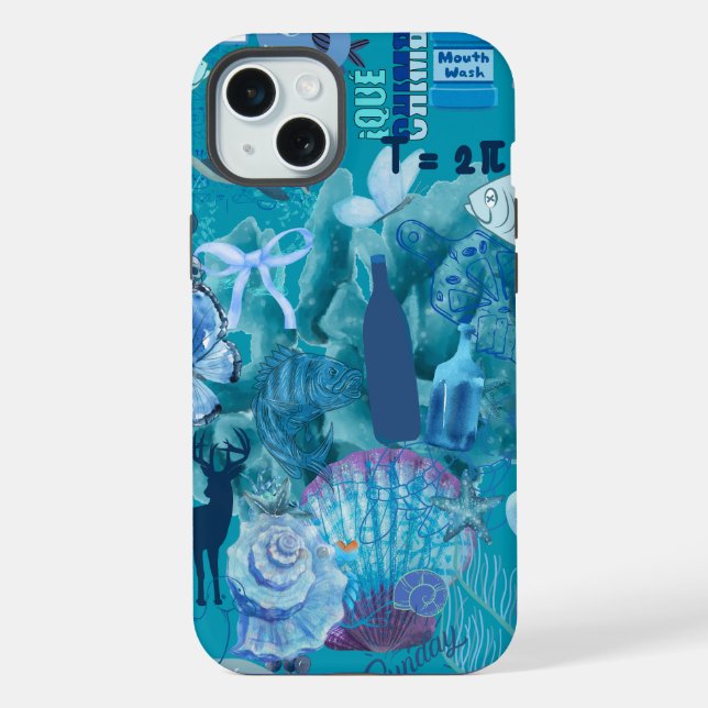 Capa de telefone de Colagem do Oceano Azul (Verso)