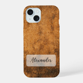 Capa de telefone de couro castanho e meteorizado