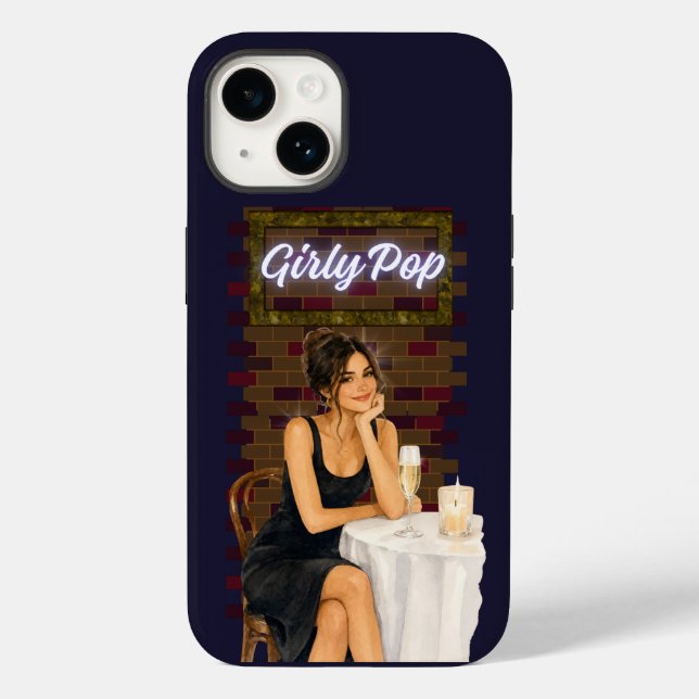 Capa de telefone de data pop feminina  (Verso)