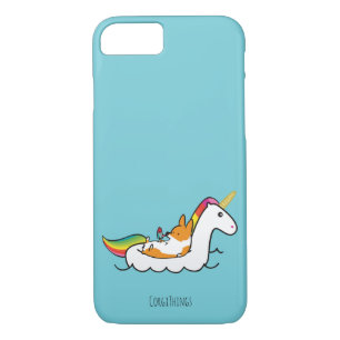 Capa de telefone de Floatie do unicórnio do Corgi