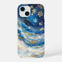Capa de telefone de flocos de neve e céu noturno