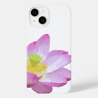Capa de telefone de flor aquática rosa