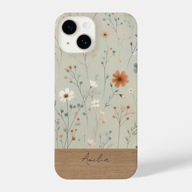 Capa de telefone de flor selvagem personalizada (Verso)